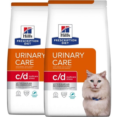 HILL'S Hill s Prescription Diet c/d Stress Грижа за пикочната система за котки морска риба 2 x 8 кг