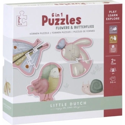 Little Dutch Puzzle 6v1 Kvety a motýle