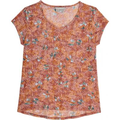 Royal Robbins Дамска тениска Royal Robbins Women's Featherweight Slub Tee T-shirt - Mahogany Marigold Pt - размер XS (916-4583-0711)