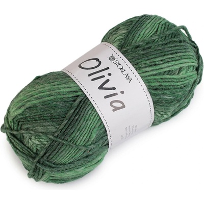 Prima-obchod Pletací příze Olivia melírovaná 100 g, barva 9 zelená