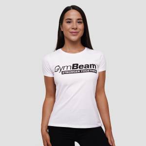 GymBeam Дамска тениска Stronger Together White M