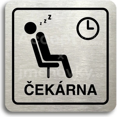 ACCEPT Piktogram čekárna - stříbrná tabulka - černý tisk