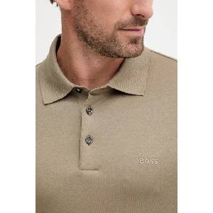 HUGO BOSS тениска тип пулове с яка мъжка от памук Pado 30 (50468392) - answear - 160,36 лв