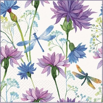 Paw ubrousky L Flower With Dragonfly 33x33cm