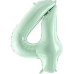 Party Deco Фолиев Балон Цифра, Светло Зелено - 72 см - 4 (fb230g-4-012)