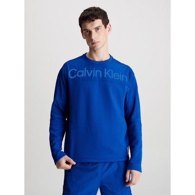 Calvin Klein Tréningová mikina Performance s potlačou 00GMS4W338 modrá