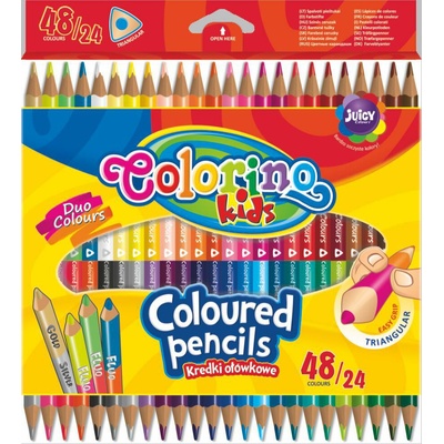 Pastelky trojhranné oboustranné 48 barev