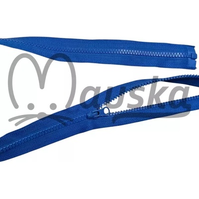 Zip kostěný bundový 5mm dělitelný délka 80 cm - MODRÁ JEANS