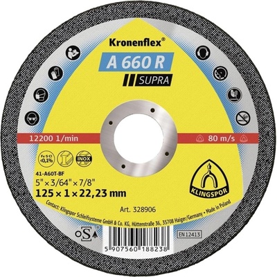 Klingspor A 660 R Supra rezný kotúč rovný 125 mm 328906 25 ks