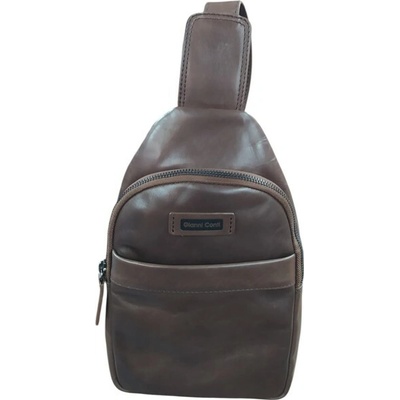 Gianni Conti kožená crossbody pánská přes hruď hnědá 6055172 coffee