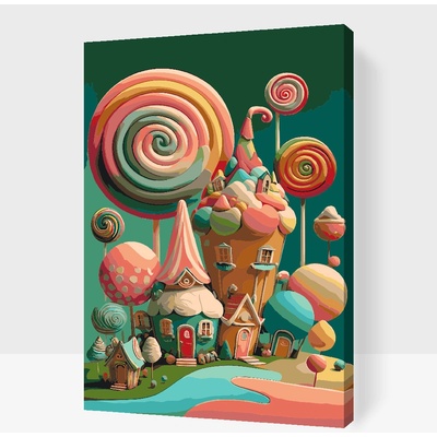 Vymalujsisam.sk Maľovanie podľa čísiel Cukrové domy Veľkosť 40 x 60 cm Rám Bez rámu iba zrolované plátno