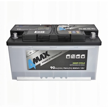 Image 1 of 4MAX Deep Cycle 90Ah 630Wh right+
