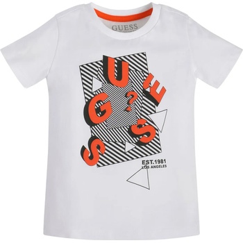 Image 1 of GUESS Бяла тениска с къс ръкав и контрастен надпис за момче Guess