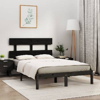 Petrashop 3104697 Rám postele černý / masivní dřevo