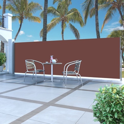 vidaXL Zatahovací boční markýza / zástěna 160 x 500 cm Hnědá