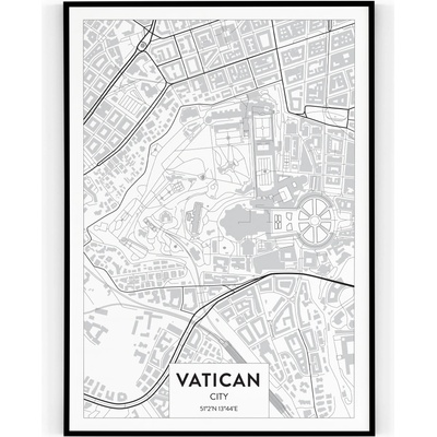 Plakát / Obraz Mapa Vatican Pololesklý saténový papír A4 - 21 x 29,7 cm