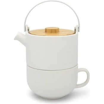Bredemeijer Чайник UMEA TEA FOR ONE 500 мл, с чашка за чай, бял, Bredemeijer (BRED142007)