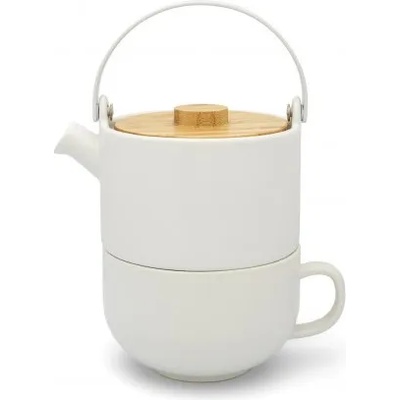Bredemeijer Чайник UMEA TEA FOR ONE 500 мл, с чашка за чай, бял, Bredemeijer (BRED142007)