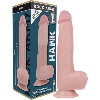 Дилдо с вибрации и ротации, течен силикон, 22см. - Hawk Realistic (D-226605)