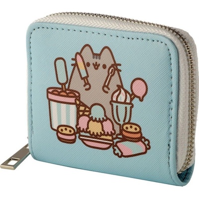 Pusheen menší peněženka s kočkou bleděmodrá