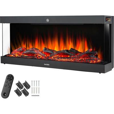 TecTake elektrický nástěnný krb černá