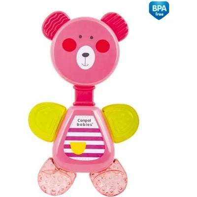 Canpol Бебешка водна чесалка с дрънкалка Canpol - Bear, розова (56/139_pin)