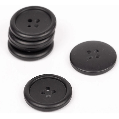 DROPS Čierny matný 4-dierkový gombík Priemer: 20 mm