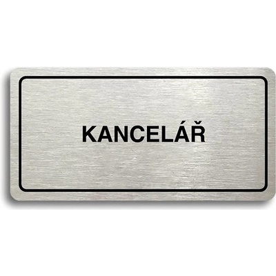 Accept Piktogram „KANCELÁRIA“ (160 × 80 mm) (strieborná tabuľka – čierna tlač)