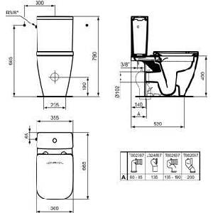 Ideal Standard Стояща тоалетна чиния с бидетна функция, T537101, Ideal Standard (T537101)