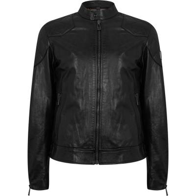 BELSTAFF Яке BELSTAFF Men's Outlaw Hand-Waxed Calfskin Long Sleeve Leather Jacket - Antique Black