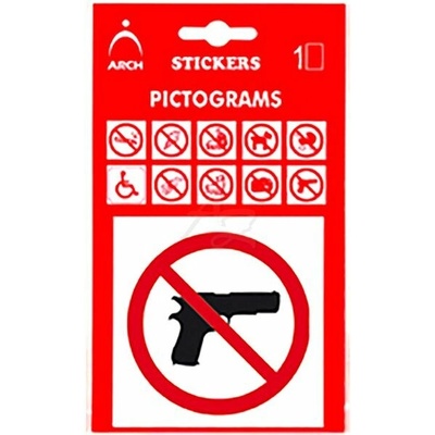 informační piktogram, samolepka, "Zákaz vstupu se zbraněmi", 100x170mm