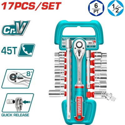 TOTAL Гедоре комплект total industrial 1/2", 17 части (tl ind tht121171)