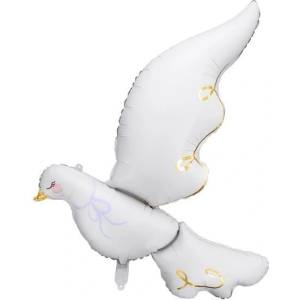 Party Deco Фолиев Балон, Бял Гълъб, 80х100см (fb131)