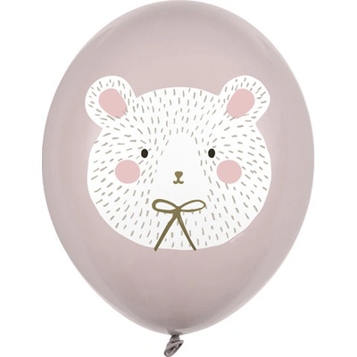 PartyDeco Latexový balón Ľadový medveď teplá sivá