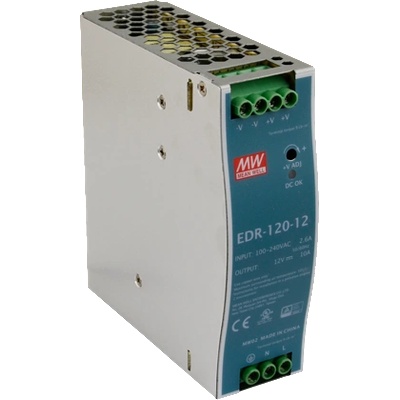 MEAN WELL EDR-120-12 Индустриално Захранване 12V 10A 120W за DIN Шина (EDR-120-12)