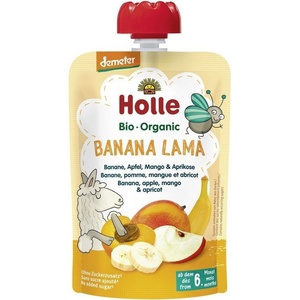 Holle Био плодов пауч Holle - Банан, ябълка, манго и кайсия, 100 g (7214) - baby