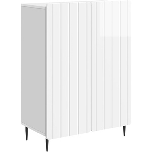 vidaXL Служебен шкаф Бял гланц 66 x 34, 5 x 92 см Инженерна дървесина (894359)