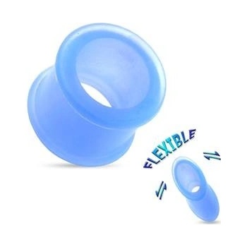 Šperky4U silikonový tunel do ucha světle modrý TN01070-08
