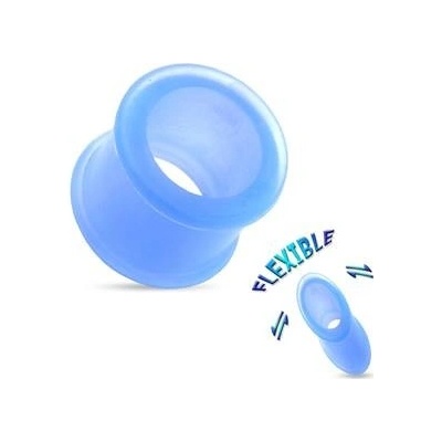 Šperky4U silikonový tunel do ucha světle modrý TN01070-05