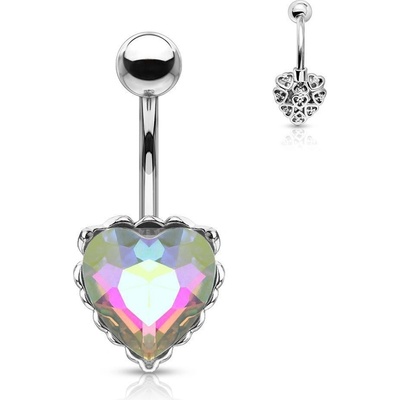 Šperky4U piercing do pupíku srdíčko WP01339-G