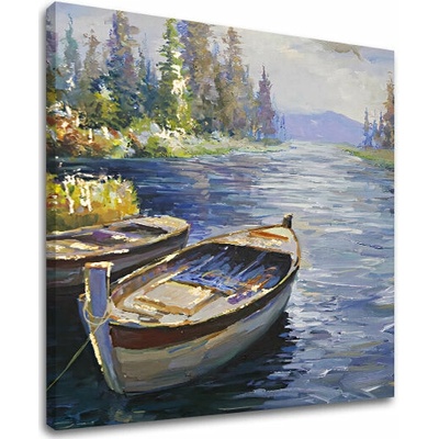 Obraz na plátne LOĎ V PRÍSTAVE - 50x50 cm
