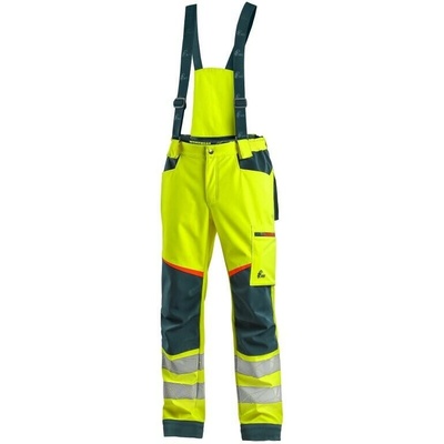 CXS Bedford kalhoty do pasu výstražné softshell pánské žluto-petrolová