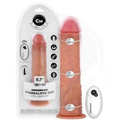 Вибратор с дистанционно, хипер реалистичен, 20, 5см. - Cock Miller Vibrator (D-243371)