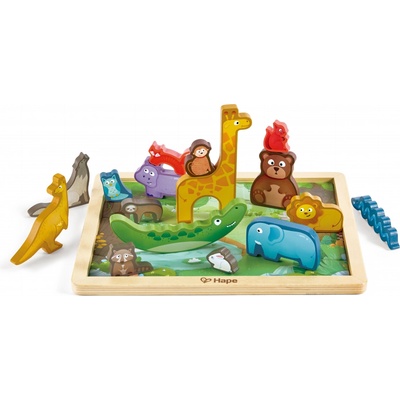 Hape Дървен пъзел Hape - Царството на животните, 22 части (H1656)