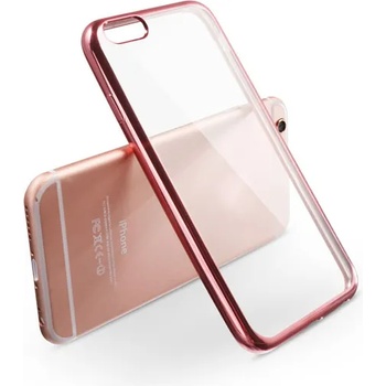 Калъф за Iphone 6/6s прозрачен гръб с розова лайсна