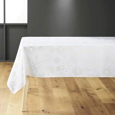 Douceur d'intérieur Bílý ubrus se zlatým zdobením PAMPILLE 150x240cm