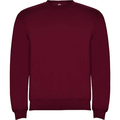 Clasica unisex svetr s výstřihem crewneck granátově červená