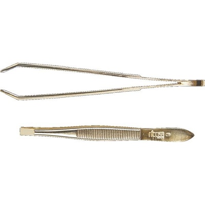 Nippes Solingen Pinzeta rovná lomená pozlátená 8 cm