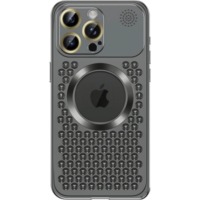 Metal Mac style kovový kryt pre Apple iPhone 14, sivý