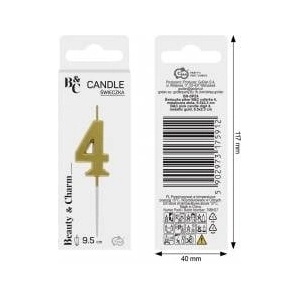 GoDan Piker lid B&C number 4 metallic gold 9.5x2.3 cm BH-SPZ4